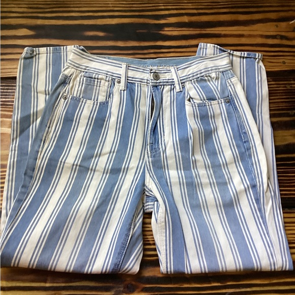 American Eagle Outfitters Blue and White Striped Size 2 - Picture 3 of 6